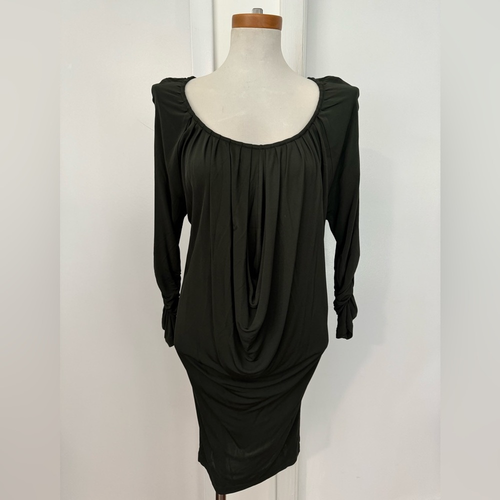 Alice + Olivia Olive Green Keyhole Mini Dress